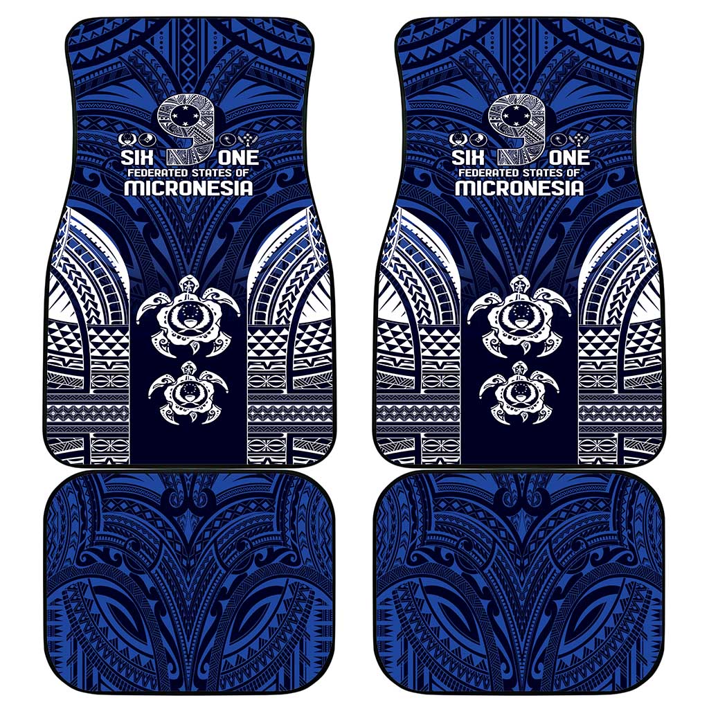 FSM Pohnpei States Car Mats Micronesia Six 9 One Polynesian Tribal Pattern