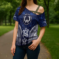 FSM Pohnpei States Cross Shoulder Shirt Micronesia Six 9 One Polynesian Tribal Pattern - Polynesian Pride