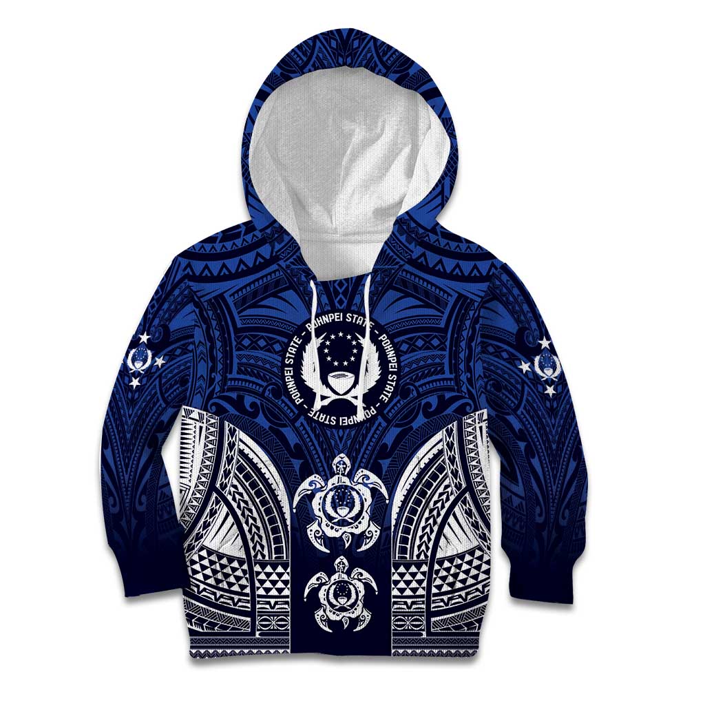 FSM Pohnpei States Kid Hoodie Micronesia Six 9 One Polynesian Tribal Pattern