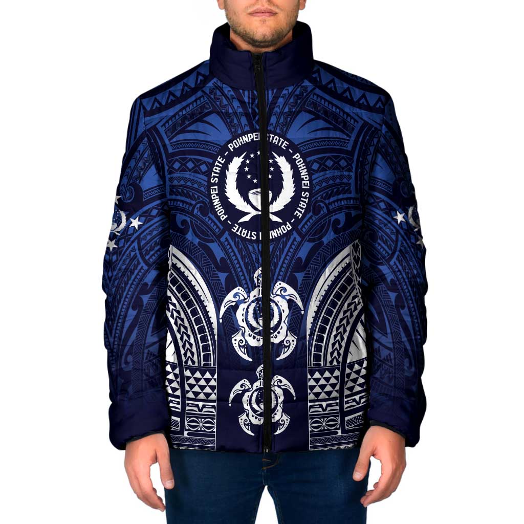 FSM Pohnpei States Padded Jacket Micronesia Six 9 One Polynesian Tribal Pattern - Polynesian Pride