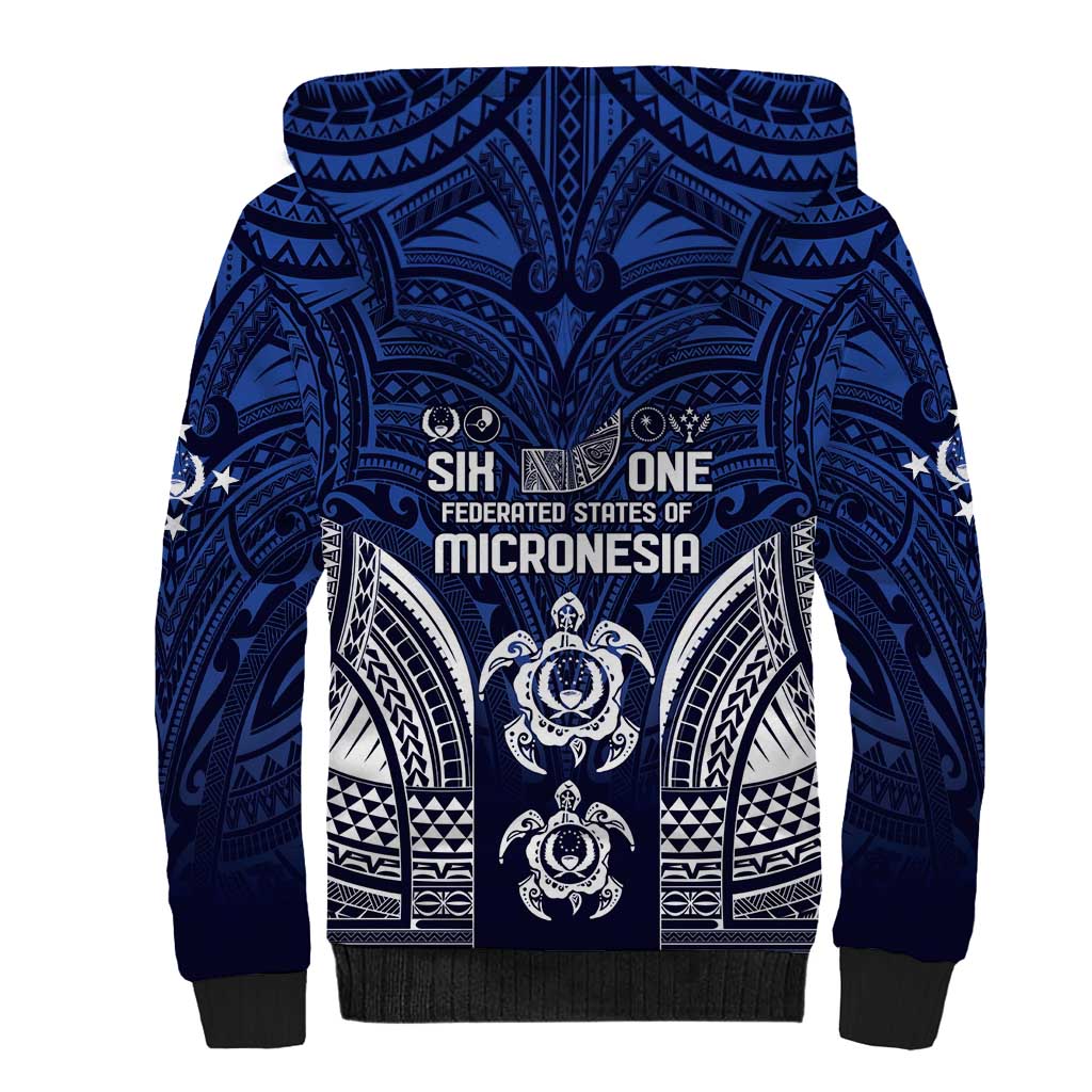 FSM Pohnpei States Sherpa Hoodie Micronesia Six 9 One Polynesian Tribal Pattern