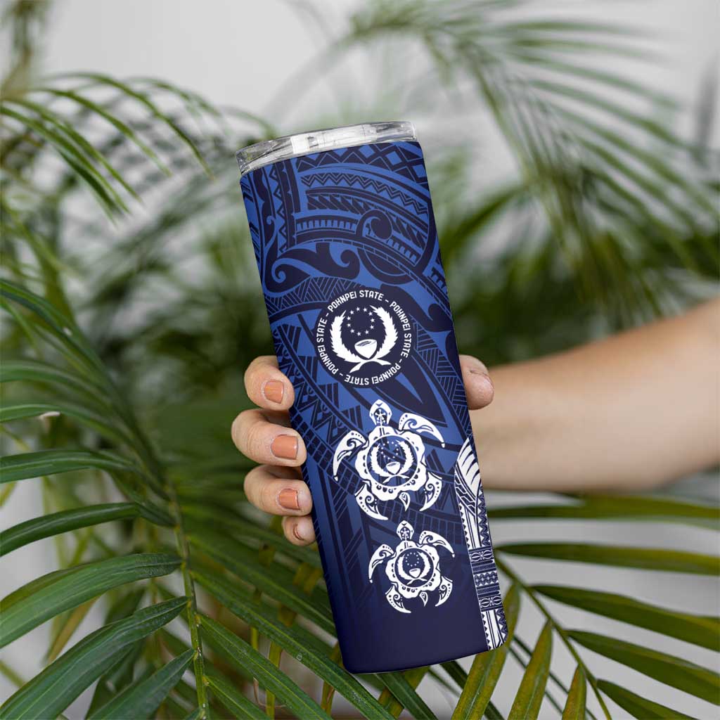 FSM Pohnpei States Skinny Tumbler Micronesia Six 9 One Polynesian Tribal Pattern