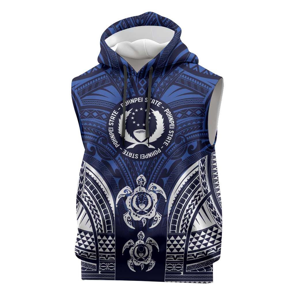 FSM Pohnpei States Sleeveless Hoodie Micronesia Six 9 One Polynesian Tribal Pattern - Polynesian Pride