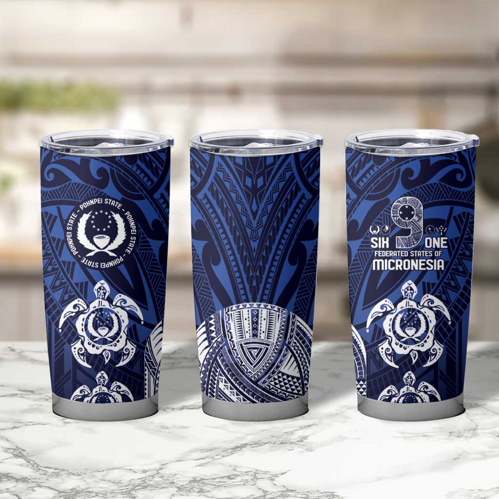 FSM Pohnpei States Tumbler Cup Micronesia Six 9 One Polynesian Tribal Pattern