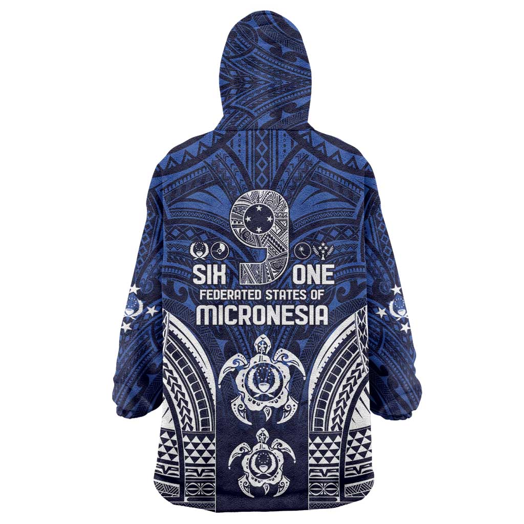 FSM Pohnpei States Wearable Blanket Hoodie Micronesia Six 9 One Polynesian Tribal Pattern