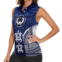 FSM Pohnpei States Women Sleeveless Polo Shirt Micronesia Six 9 One Polynesian Tribal Pattern
