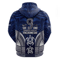 FSM Pohnpei States Zip Hoodie Micronesia Six 9 One Polynesian Tribal Pattern