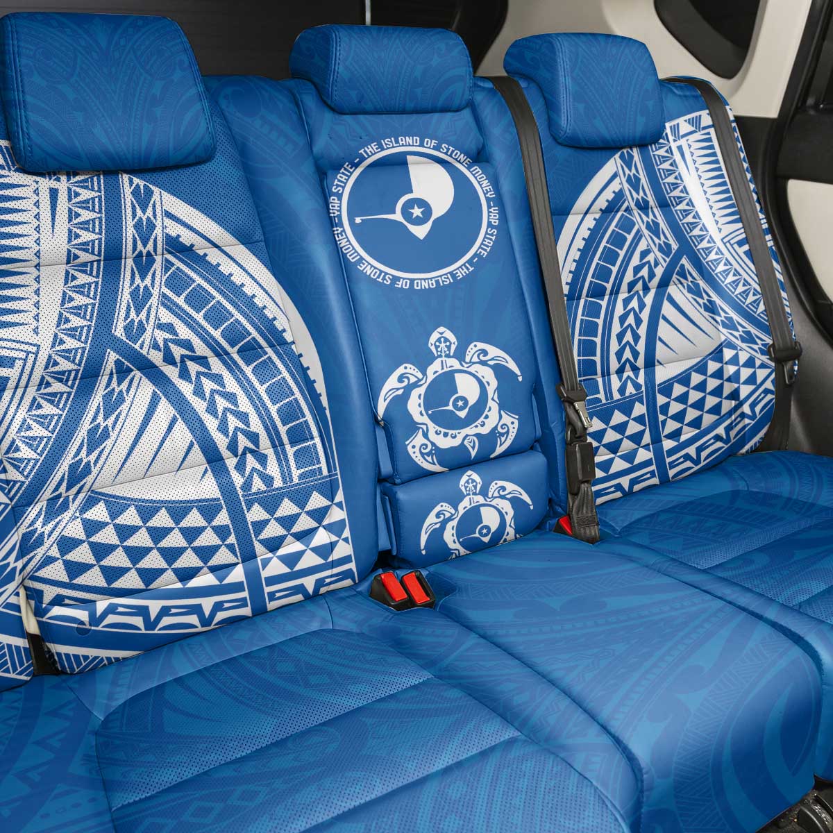 FSM Yap States Back Car Seat Cover Micronesia Six 9 One Polynesian Tribal Pattern