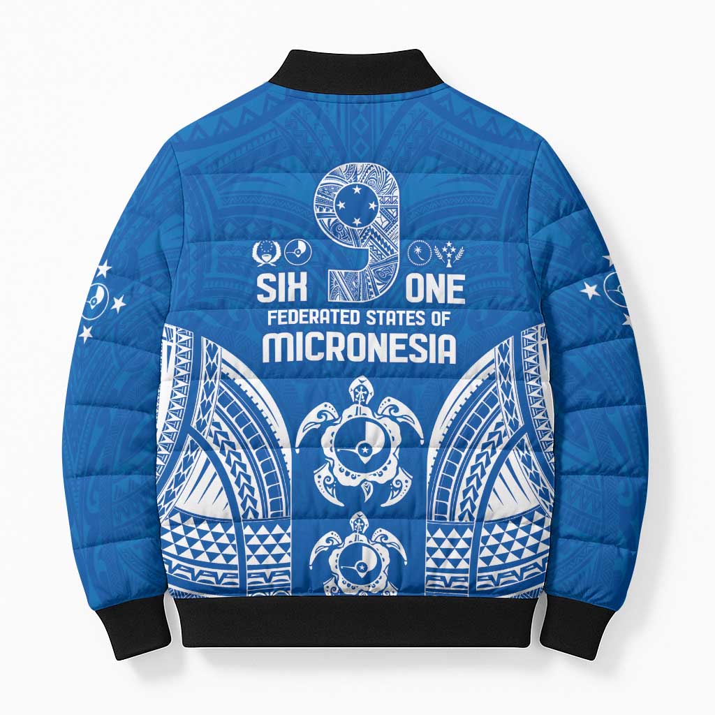 FSM Yap States Bomber Puffer Jacket Micronesia Six 9 One Polynesian Tribal Pattern - Polynesian Pride