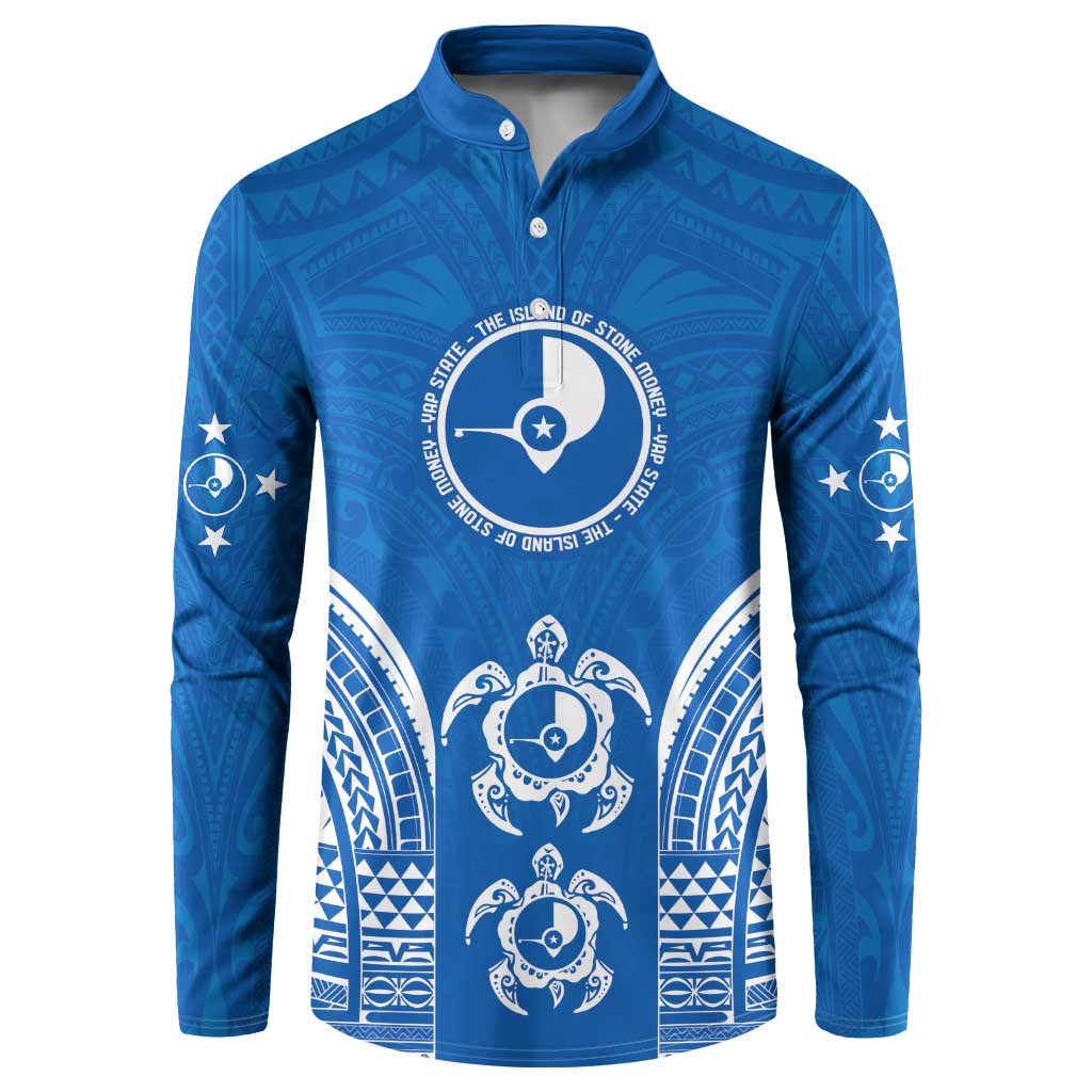 FSM Yap States Button Sweatshirt Micronesia Six 9 One Polynesian Tribal Pattern