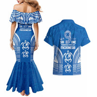 FSM Yap States Couples Matching Mermaid Dress and Hawaiian Shirt Micronesia Six 9 One Polynesian Tribal Pattern