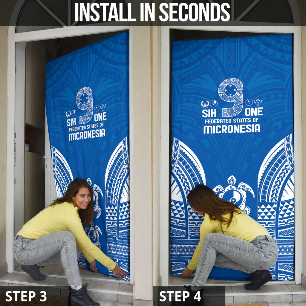 FSM Yap States Door Cover Micronesia Six 9 One Polynesian Tribal Pattern - Polynesian Pride