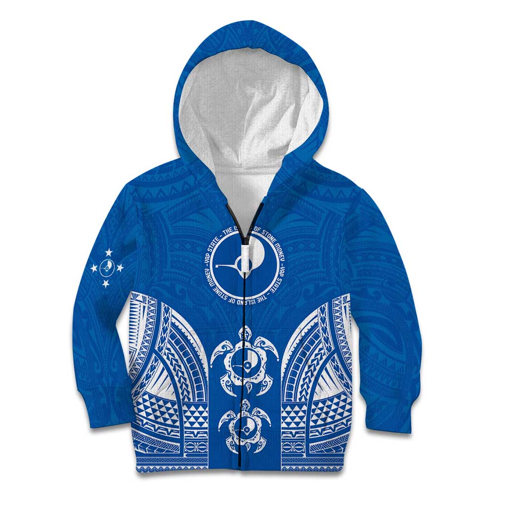 FSM Yap States Kid Hoodie Micronesia Six 9 One Polynesian Tribal Pattern