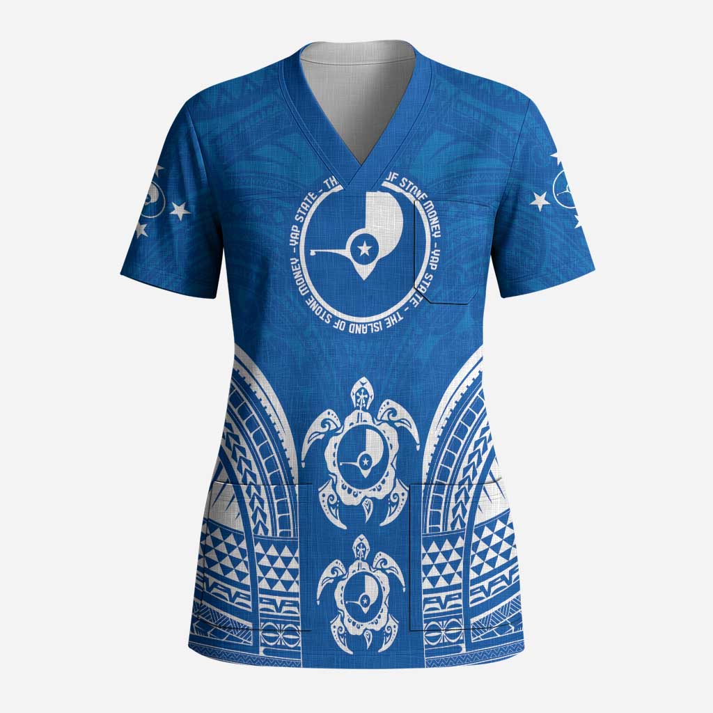 FSM Yap States Scrub Top Micronesia Six 9 One Polynesian Tribal Pattern - Polynesian Pride