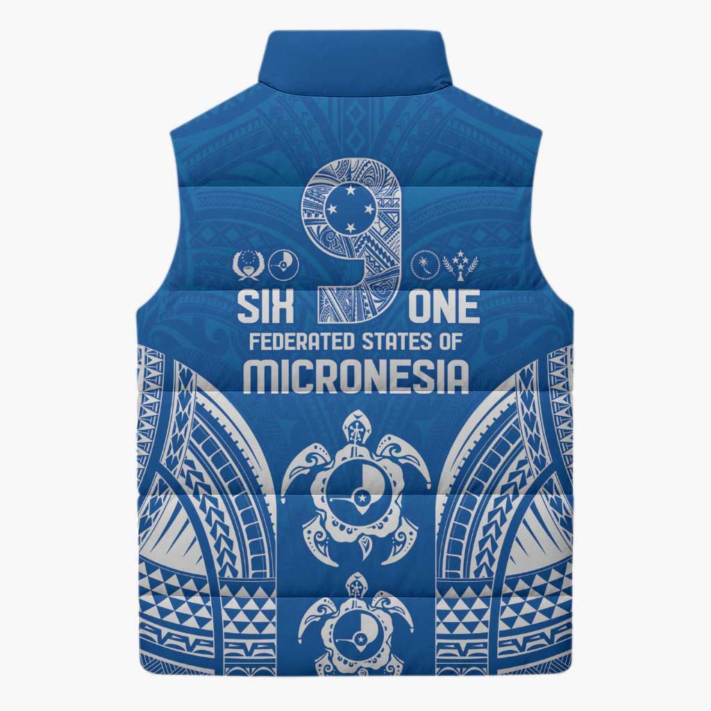 FSM Yap States Sleeveless Puffer Jacket Micronesia Six 9 One Polynesian Tribal Pattern - Polynesian Pride