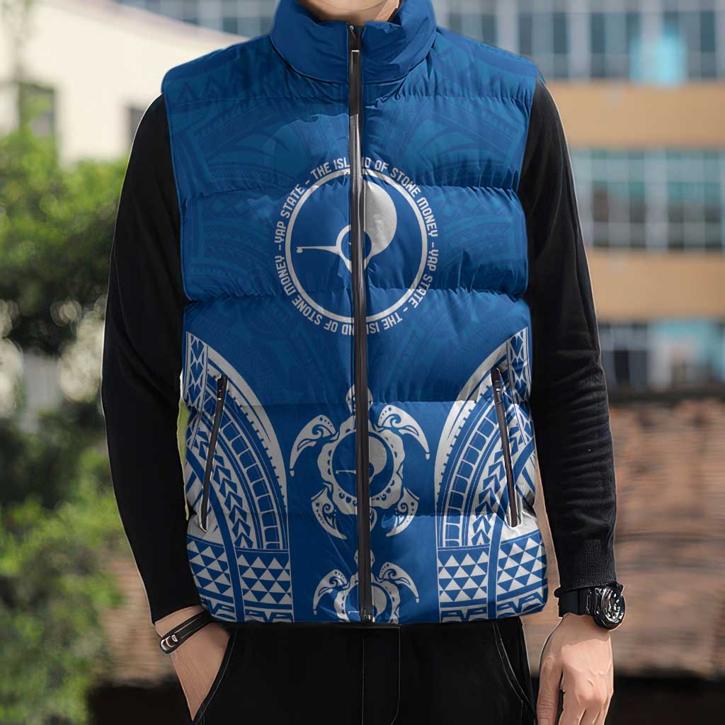 FSM Yap States Sleeveless Puffer Jacket Micronesia Six 9 One Polynesian Tribal Pattern - Polynesian Pride