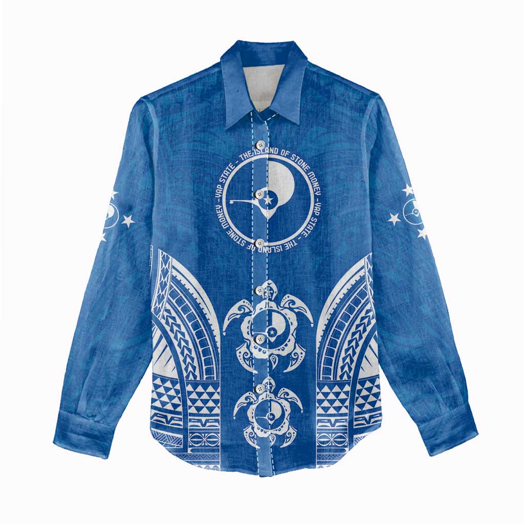 FSM Yap States Women Casual Shirt Micronesia Six 9 One Polynesian Tribal Pattern