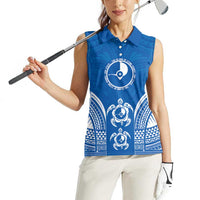 FSM Yap States Women Sleeveless Polo Shirt Micronesia Six 9 One Polynesian Tribal Pattern