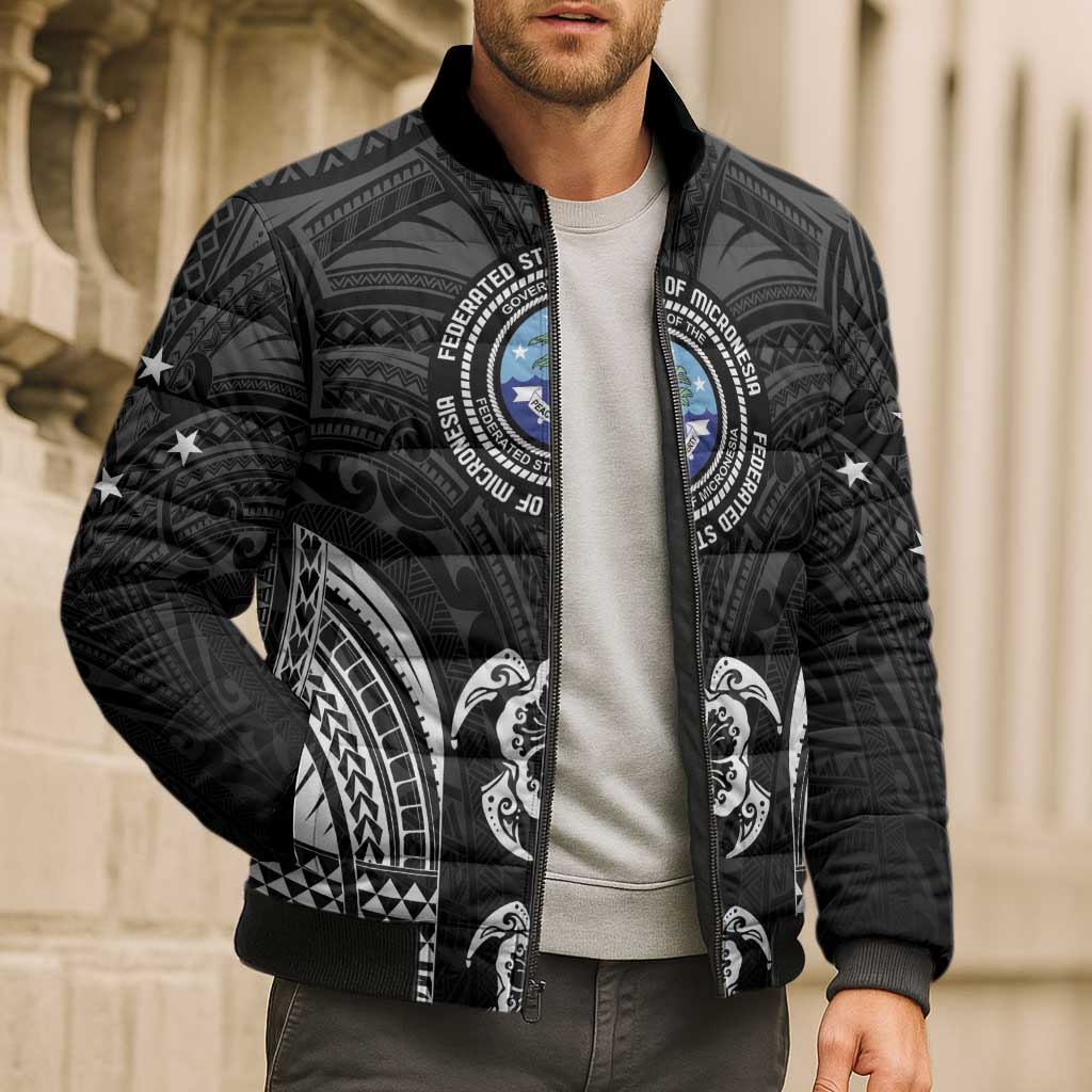 FSM Micronesia Six 9 One Bomber Puffer Jacket Polynesian Tribal Pattern - Polynesian Pride