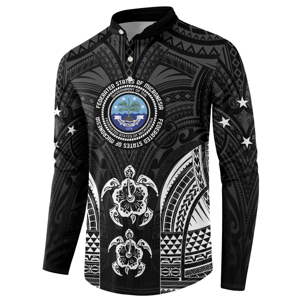 FSM Micronesia Six 9 One Button Sweatshirt Polynesian Tribal Pattern