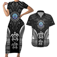 FSM Micronesia Six 9 One Couples Matching Short Sleeve Bodycon Dress and Hawaiian Shirt Polynesian Tribal Pattern