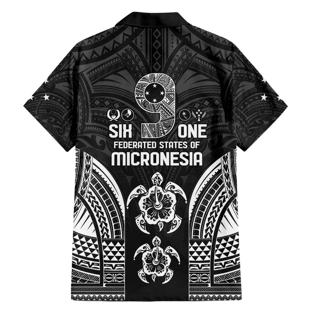 FSM Micronesia Six 9 One Family Matching Off Shoulder Short Dress and Hawaiian Shirt Polynesian Tribal Pattern