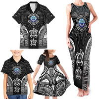 FSM Micronesia Six 9 One Family Matching Tank Maxi Dress and Hawaiian Shirt Polynesian Tribal Pattern
