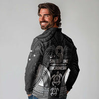 FSM Micronesia Six 9 One Long Sleeve Polo Shirt Polynesian Tribal Pattern