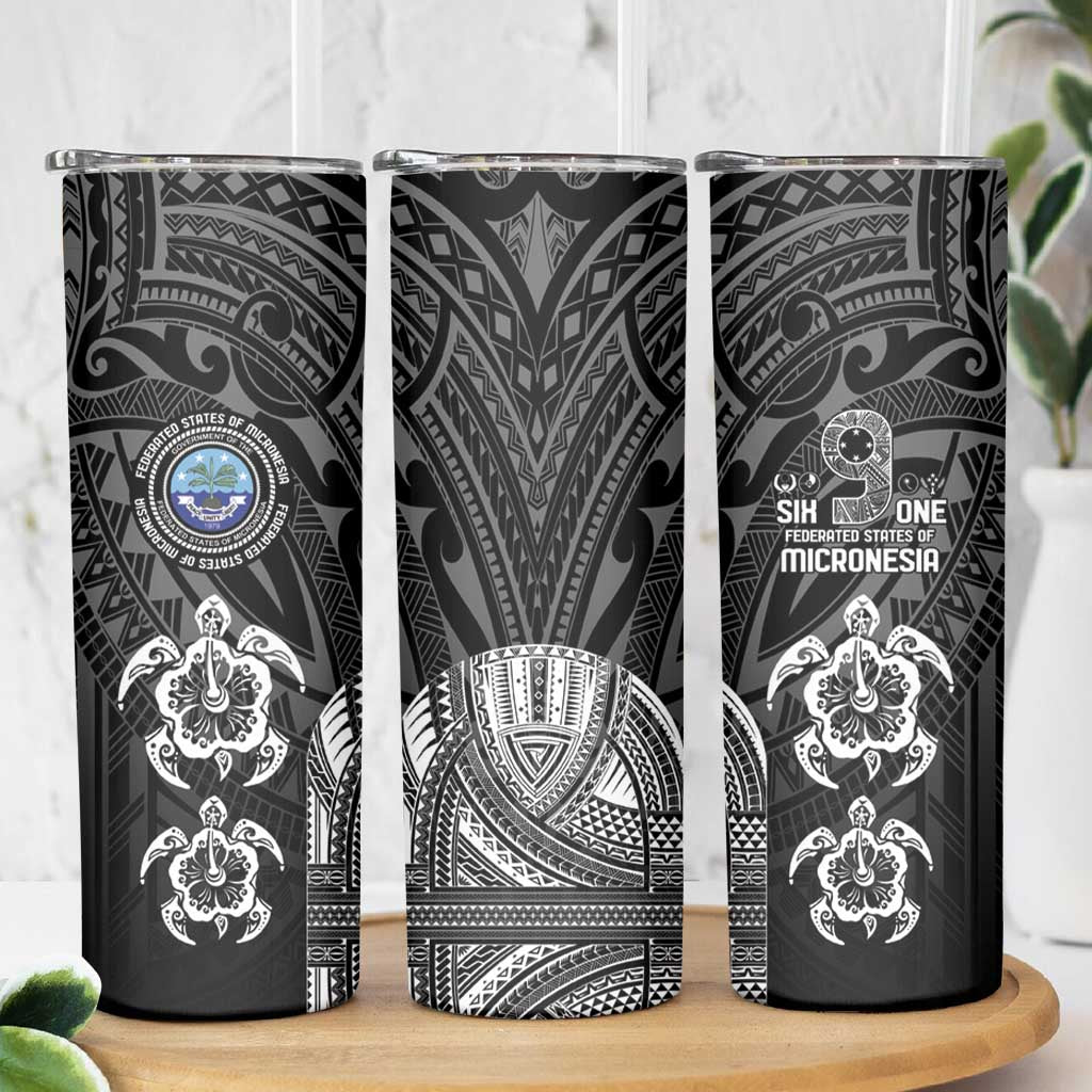 FSM Micronesia Six 9 One Skinny Tumbler Polynesian Tribal Pattern