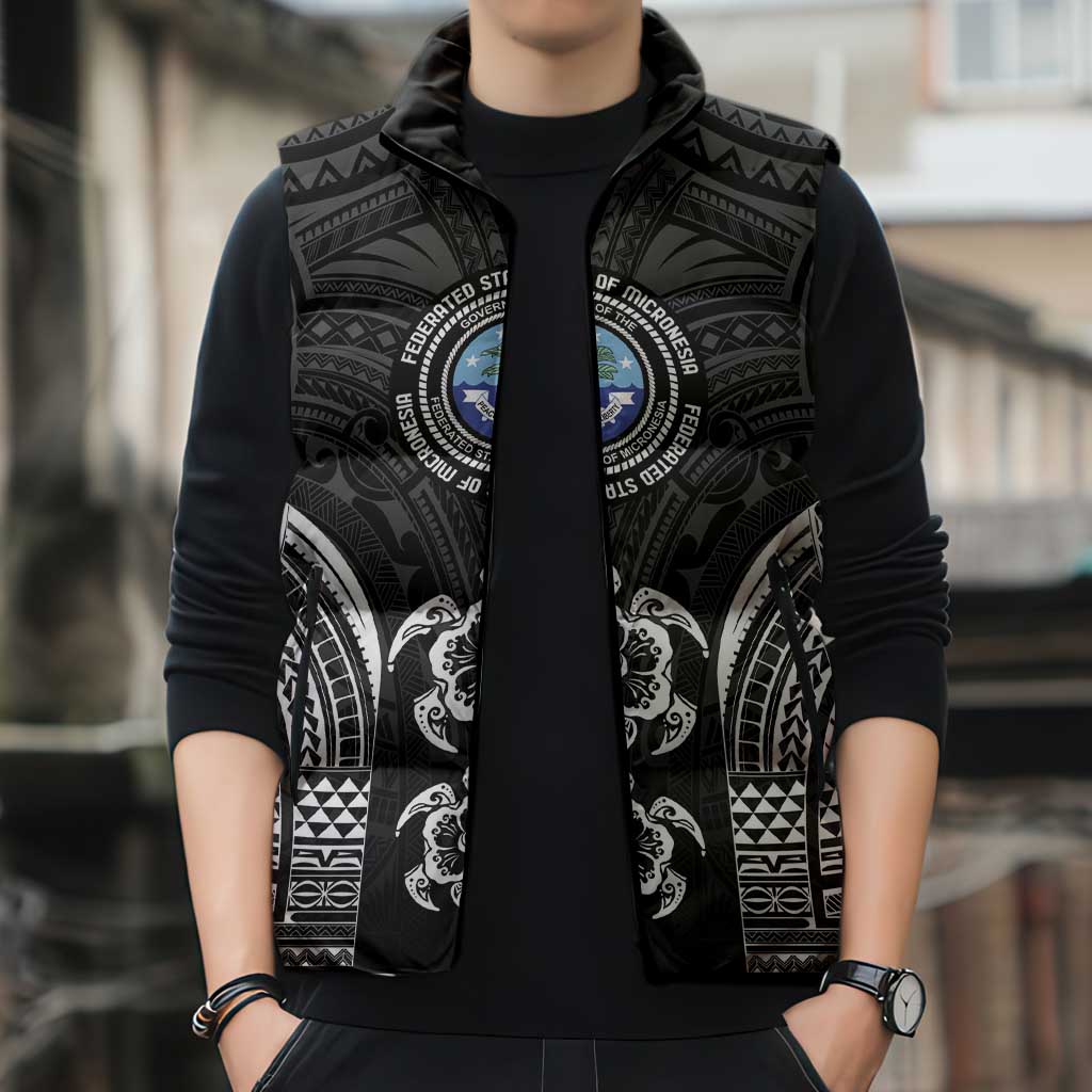 FSM Micronesia Six 9 One Sleeveless Puffer Jacket Polynesian Tribal Pattern - Polynesian Pride
