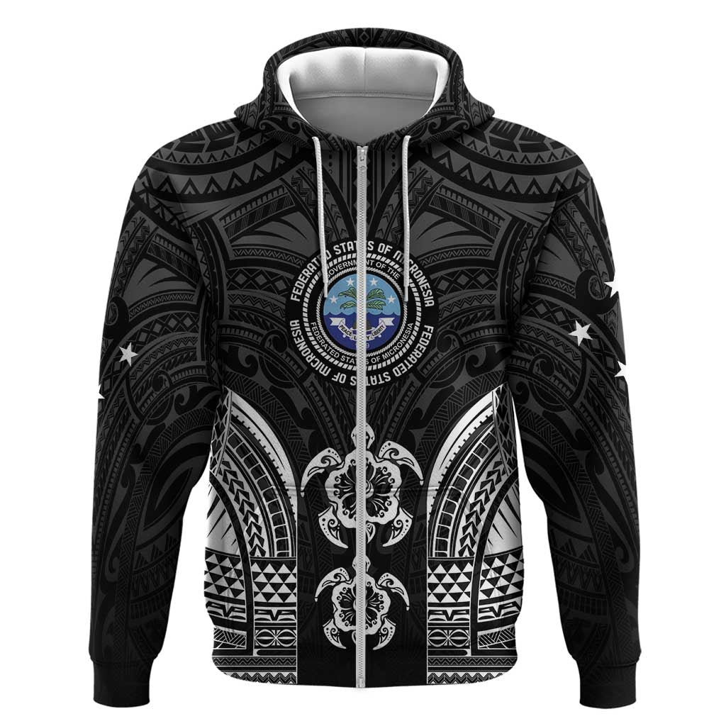 FSM Micronesia Six 9 One Zip Hoodie Polynesian Tribal Pattern