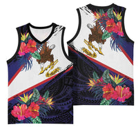 American Samoa Flag Day Since 1900 Basketball Jersey Samoa Muamua Le Atua Tropical Flowers - Polynesian Pride