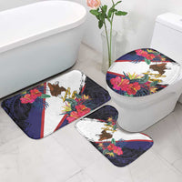 American Samoa Flag Day Since 1900 Bathroom Set Samoa Muamua Le Atua Tropical Flowers - Polynesian Pride