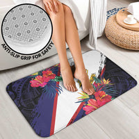 American Samoa Flag Day Since 1900 Bathroom Set Samoa Muamua Le Atua Tropical Flowers - Polynesian Pride