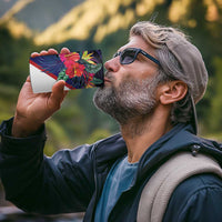 American Samoa Flag Day Since 1900 4 in 1 Can Cooler Tumbler Samoa Muamua Le Atua Tropical Flowers