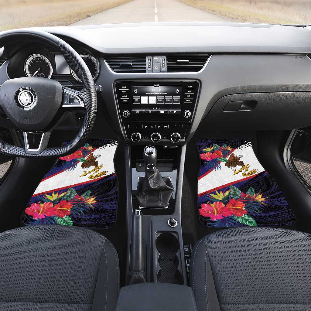 American Samoa Flag Day Since 1900 Car Mats Samoa Muamua Le Atua Tropical Flowers