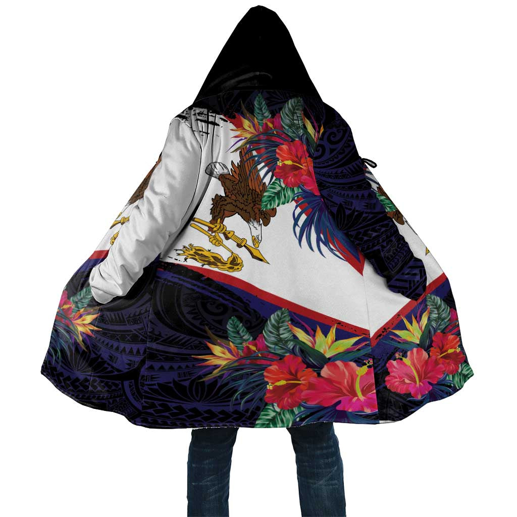 American Samoa Flag Day Since 1900 Cloak Samoa Muamua Le Atua Tropical Flowers - Polynesian Pride