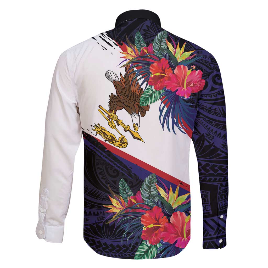 American Samoa Flag Day Since 1900 Family Matching Off Shoulder Maxi Dress and Hawaiian Shirt Samoa Muamua Le Atua Tropical Flowers