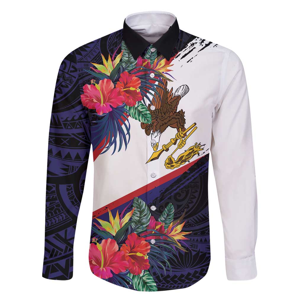 American Samoa Flag Day Since 1900 Family Matching Puletasi and Hawaiian Shirt Samoa Muamua Le Atua Tropical Flowers