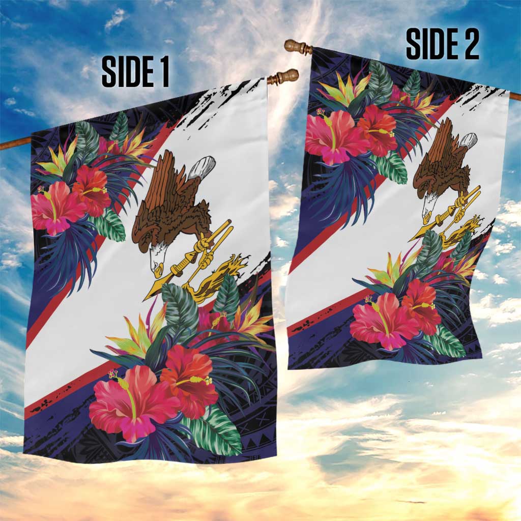 American Samoa Flag Day Since 1900 Garden Flag Samoa Muamua Le Atua Tropical Flowers