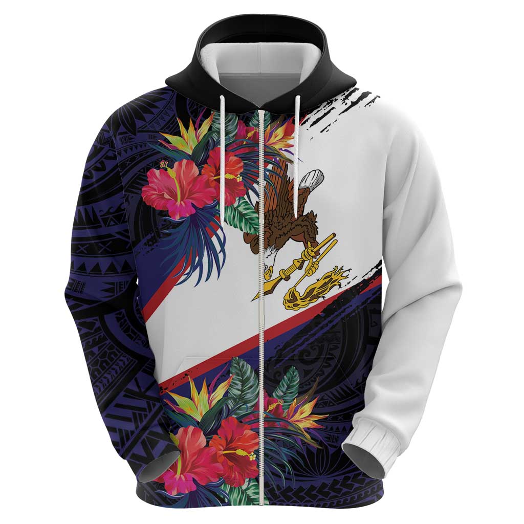 American Samoa Flag Day Since 1900 Hoodie Samoa Muamua Le Atua Tropical Flowers