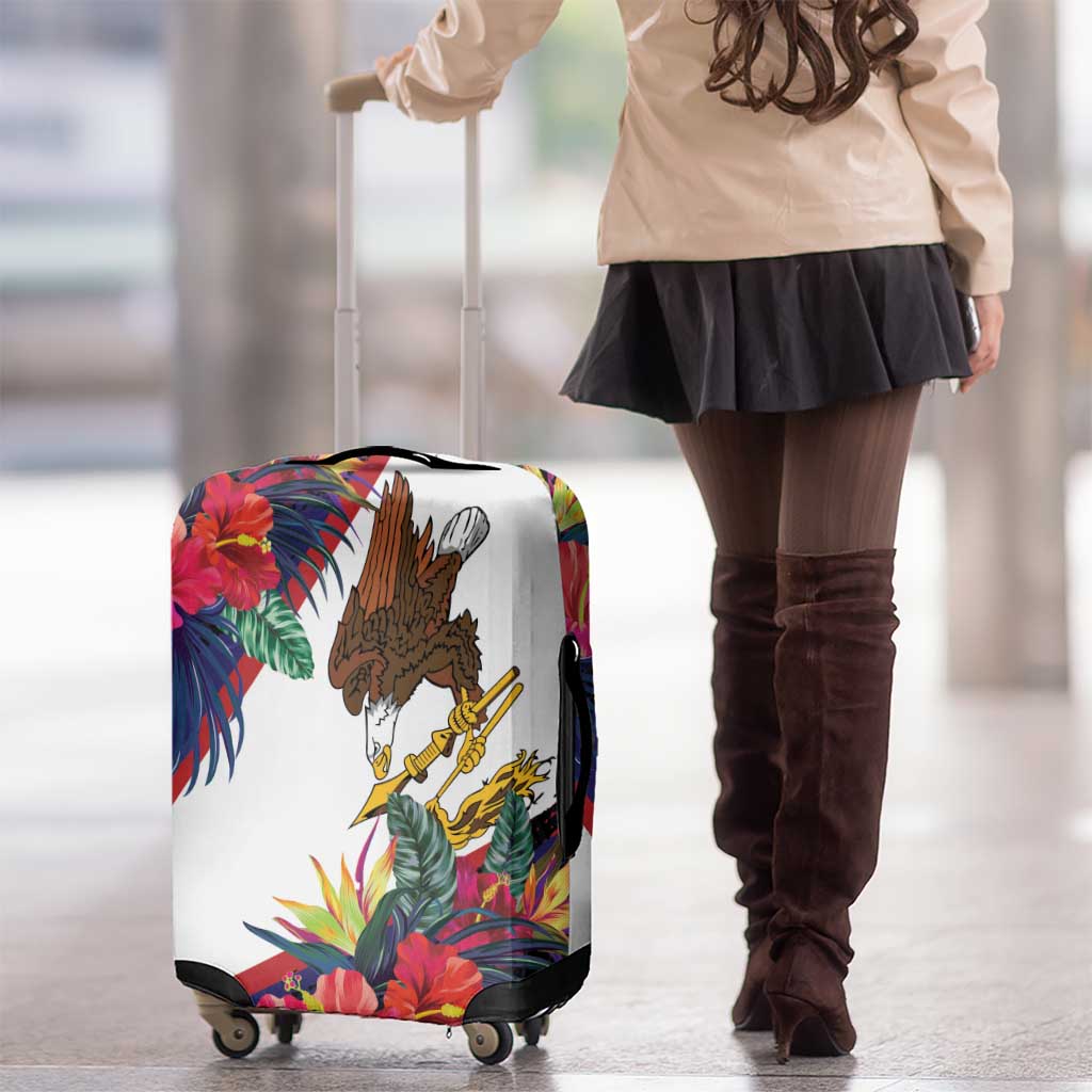 American Samoa Flag Day Since 1900 Luggage Cover Samoa Muamua Le Atua Tropical Flowers