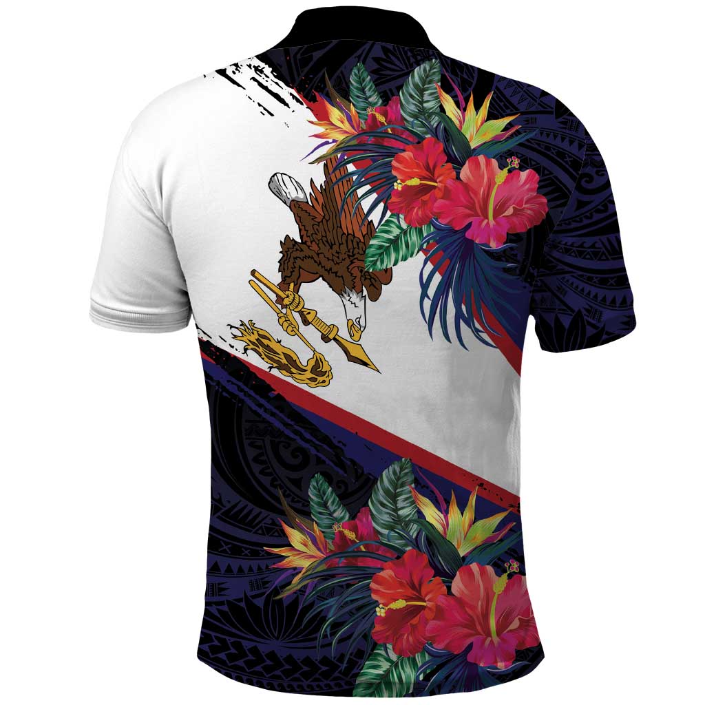 American Samoa Flag Day Since 1900 Polo Shirt Samoa Muamua Le Atua Tropical Flowers