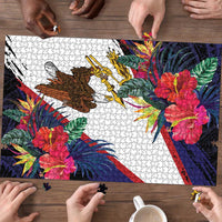 American Samoa Flag Day Since 1900 Puzzle Samoa Muamua Le Atua Tropical Flowers - Polynesian Pride
