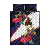 American Samoa Flag Day Since 1900 Quilt Bed Set Samoa Muamua Le Atua Tropical Flowers