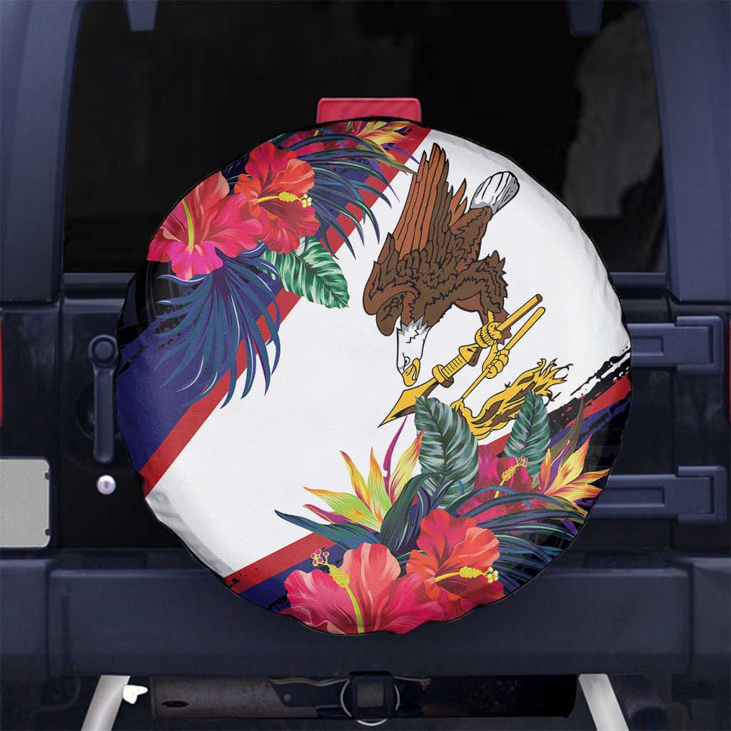 American Samoa Flag Day Since 1900 Spare Tire Cover Samoa Muamua Le Atua Tropical Flowers