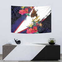 American Samoa Flag Day Since 1900 Tapestry Samoa Muamua Le Atua Tropical Flowers