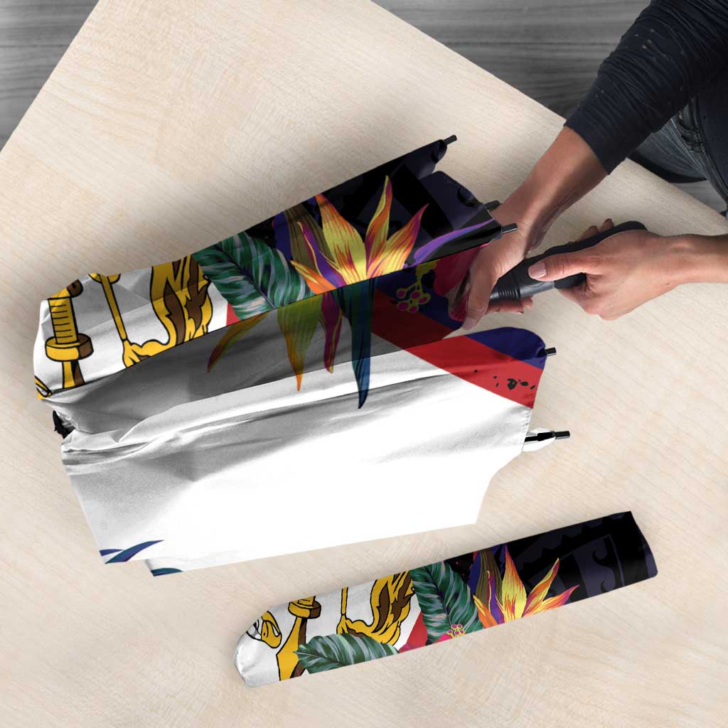 American Samoa Flag Day Since 1900 Umbrella Samoa Muamua Le Atua Tropical Flowers - Polynesian Pride