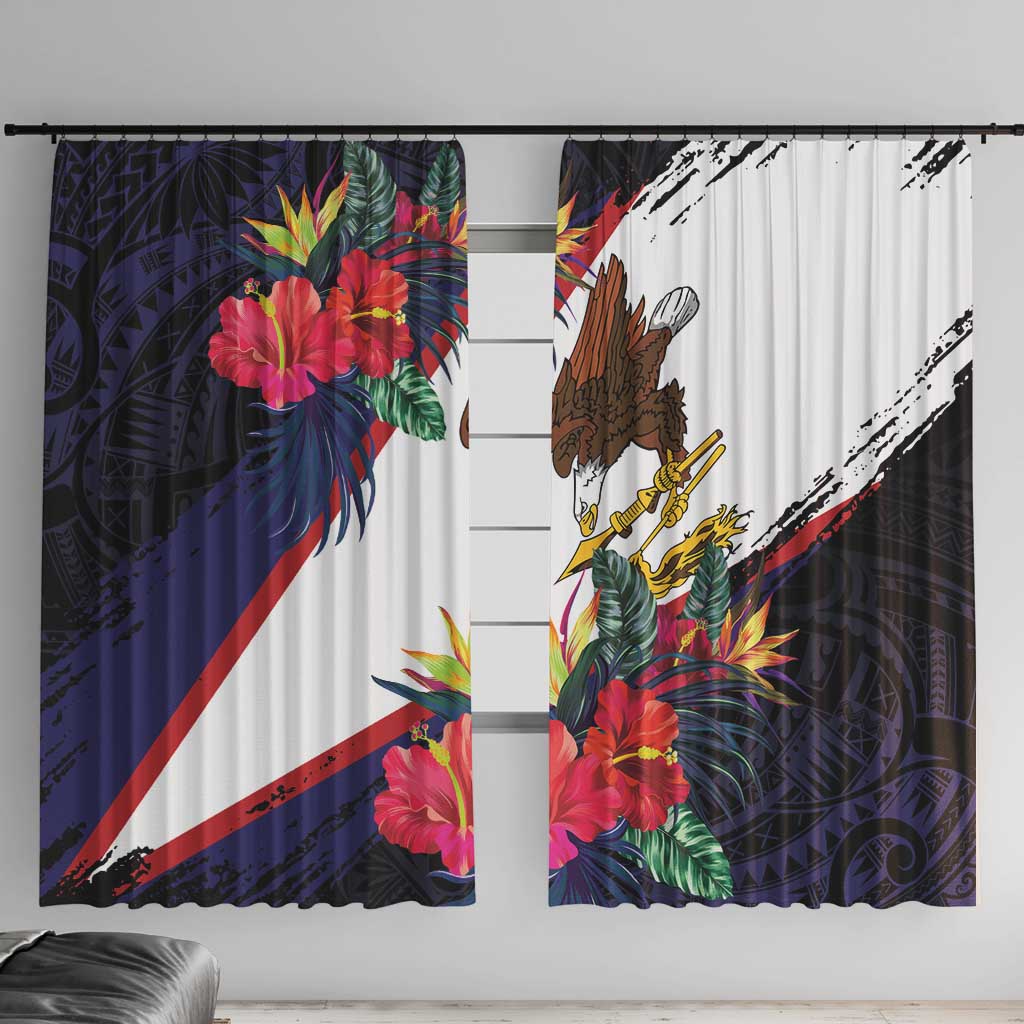 American Samoa Flag Day Since 1900 Window Curtain Samoa Muamua Le Atua Tropical Flowers