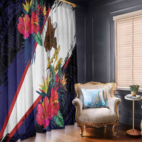 American Samoa Flag Day Since 1900 Window Curtain Samoa Muamua Le Atua Tropical Flowers